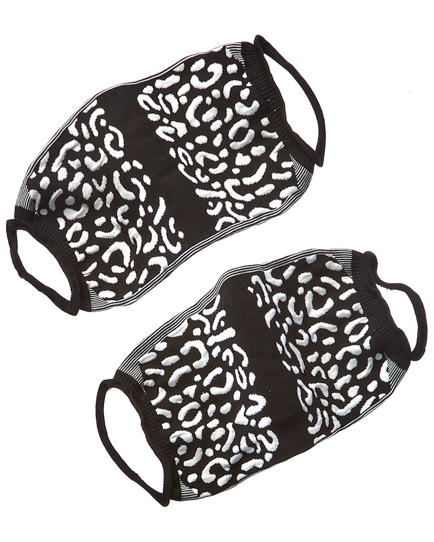Emilio Cavallini Pack Of 2 Cloth Face Masks In Black