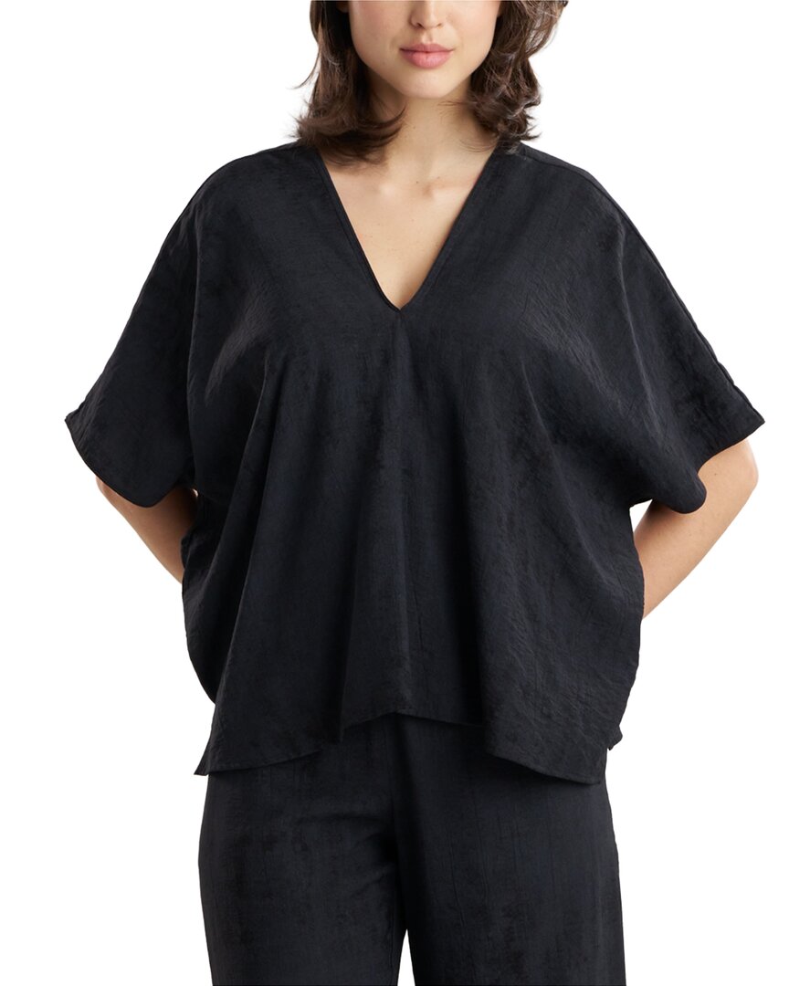 N Natori Terra Foil Crinkle Caftan Top
