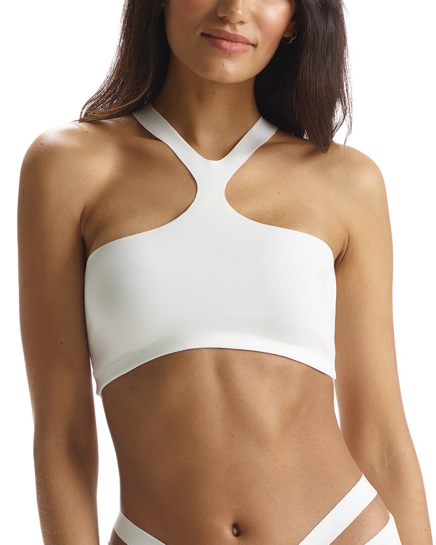 Commando Neoprene Y-front Crop Top In White
