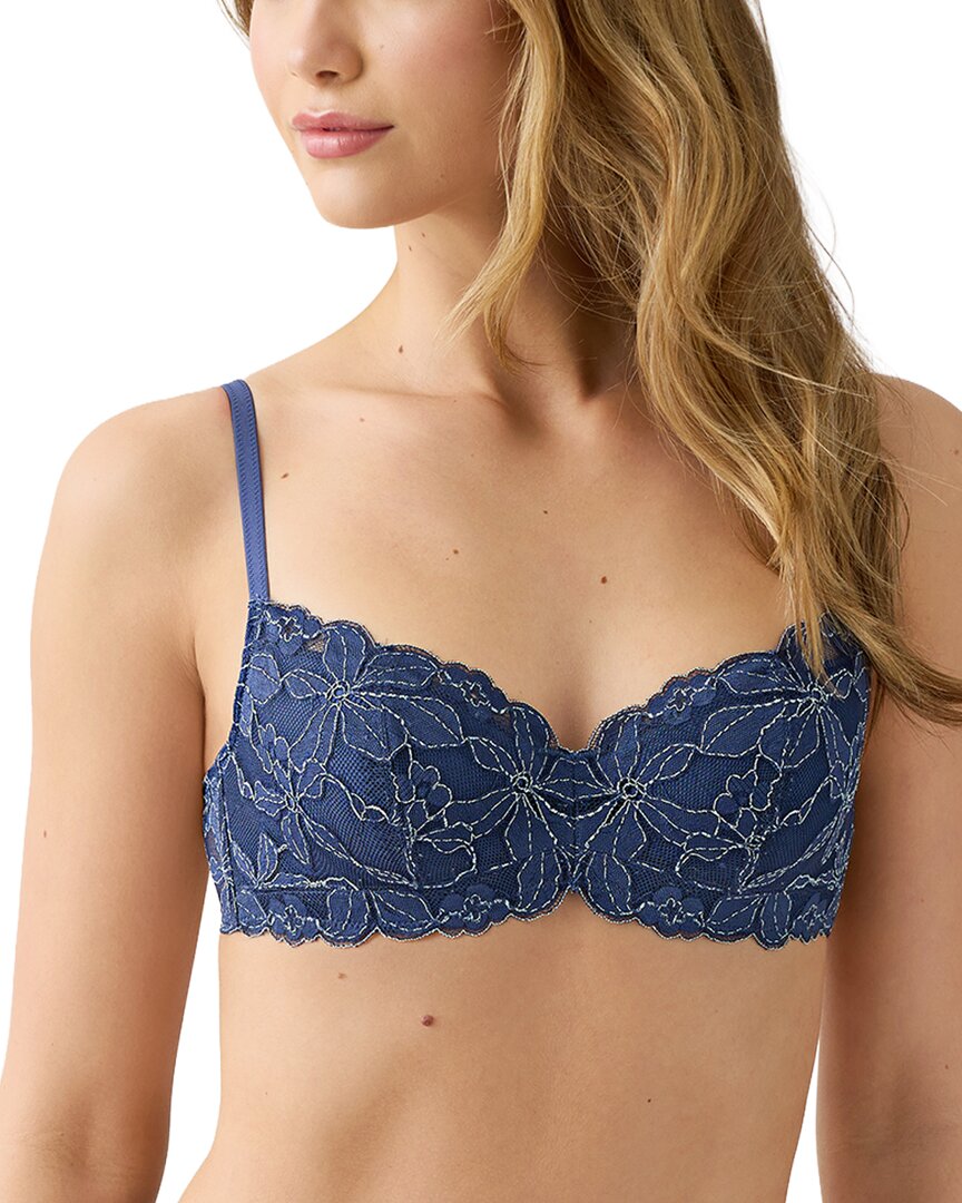B.tempt'd By Wacoal Feeling Famous Balconette Contour Bra In 496-crown Blue/blue Glow