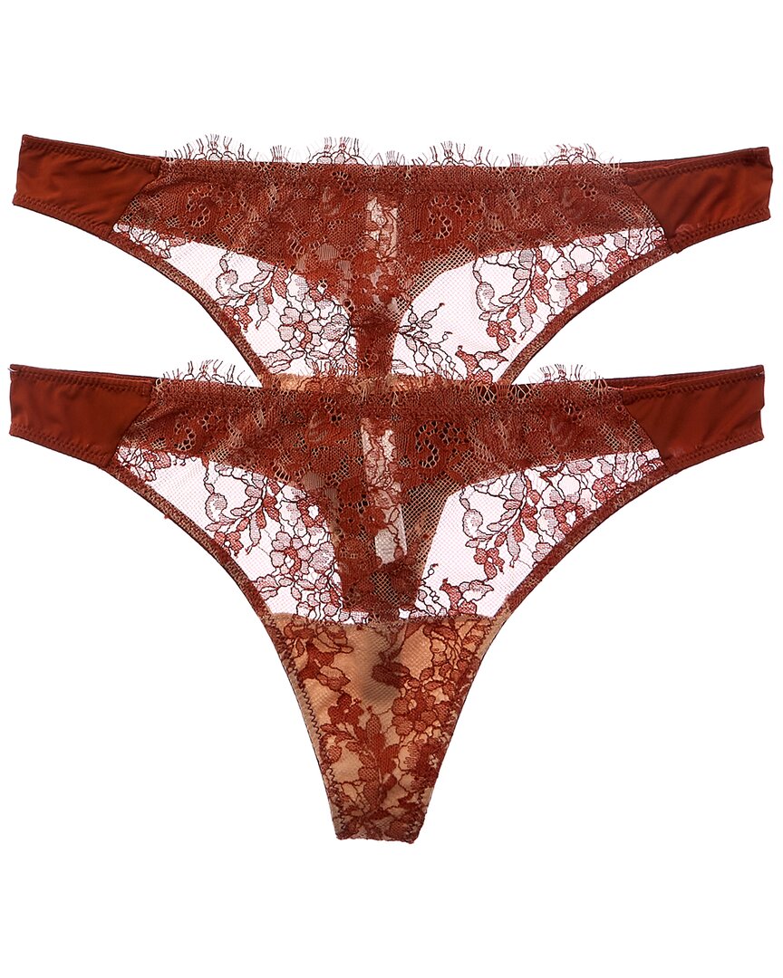 Skarlett Blue 2pk Entice Thong In Orange