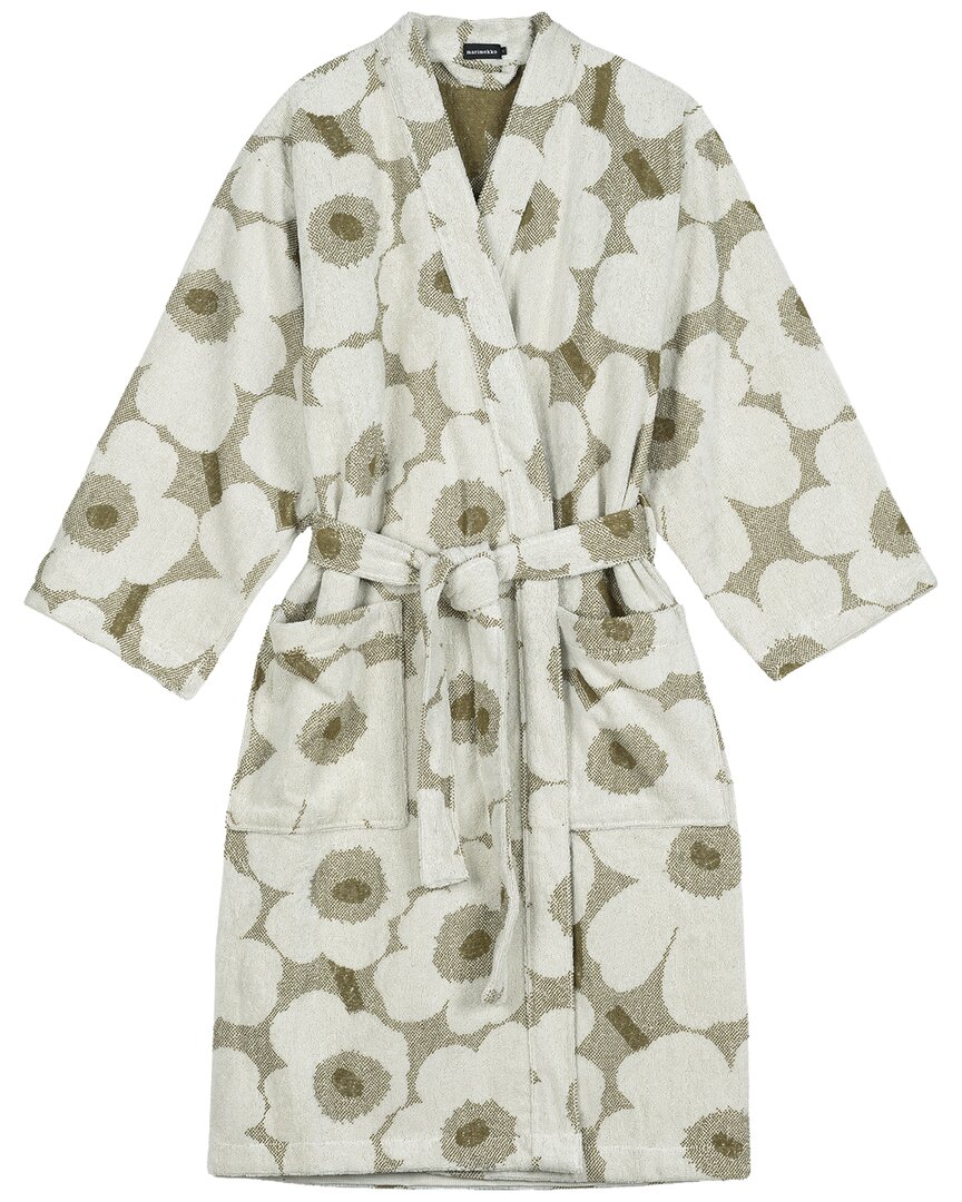 Marimekko Pieni Unikko Bathrobe In Green