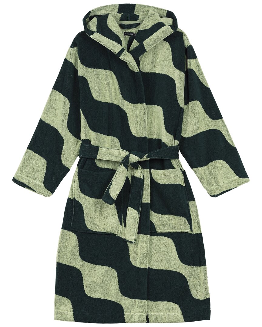 Marimekko Taifuuni Bath Robe In Green