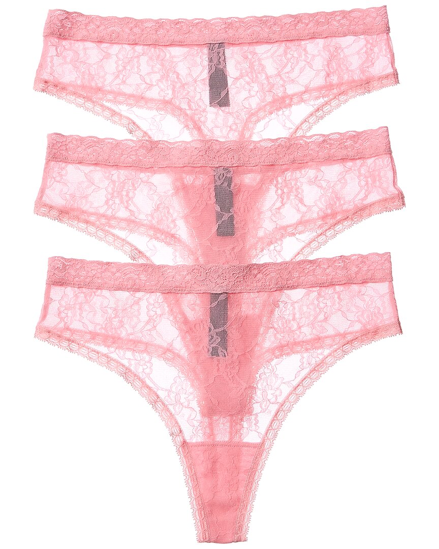 NATORI NATORI 3PK BLISS ALLURE ONE SIZE LACE THONG