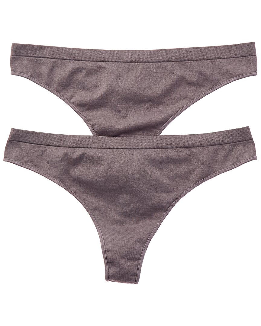 B.tempt'd By Wacoal 2pk Comfort Intended Daywear Thong In Gray