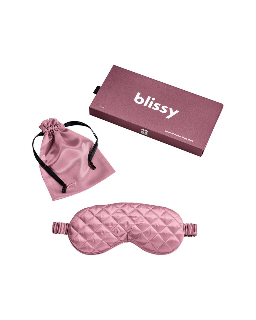 Blissy Mulberry Silk Diamond Quilted Sleep Mask In Pink