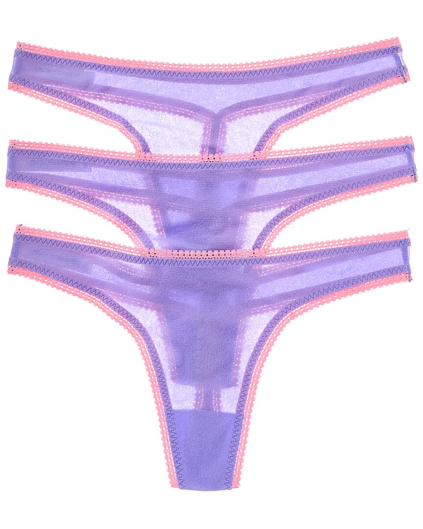 On Gossamer Ongossamer 3pk Hip-g Thong In Purple