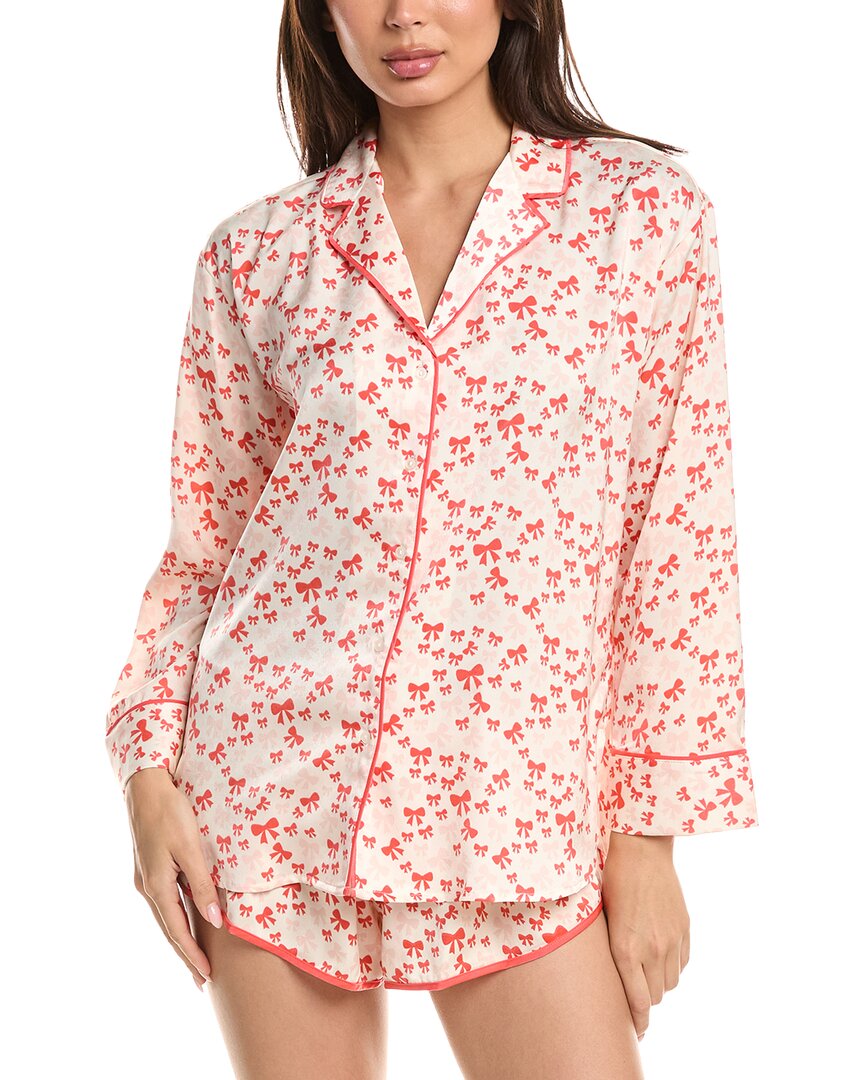 Florence By Mills Satin Sleep Shirt In Pink