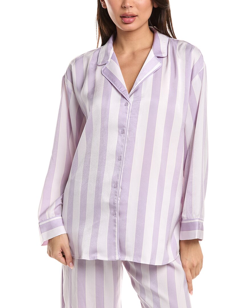 Florence By Mills Satin Sleep Shirt In Purple