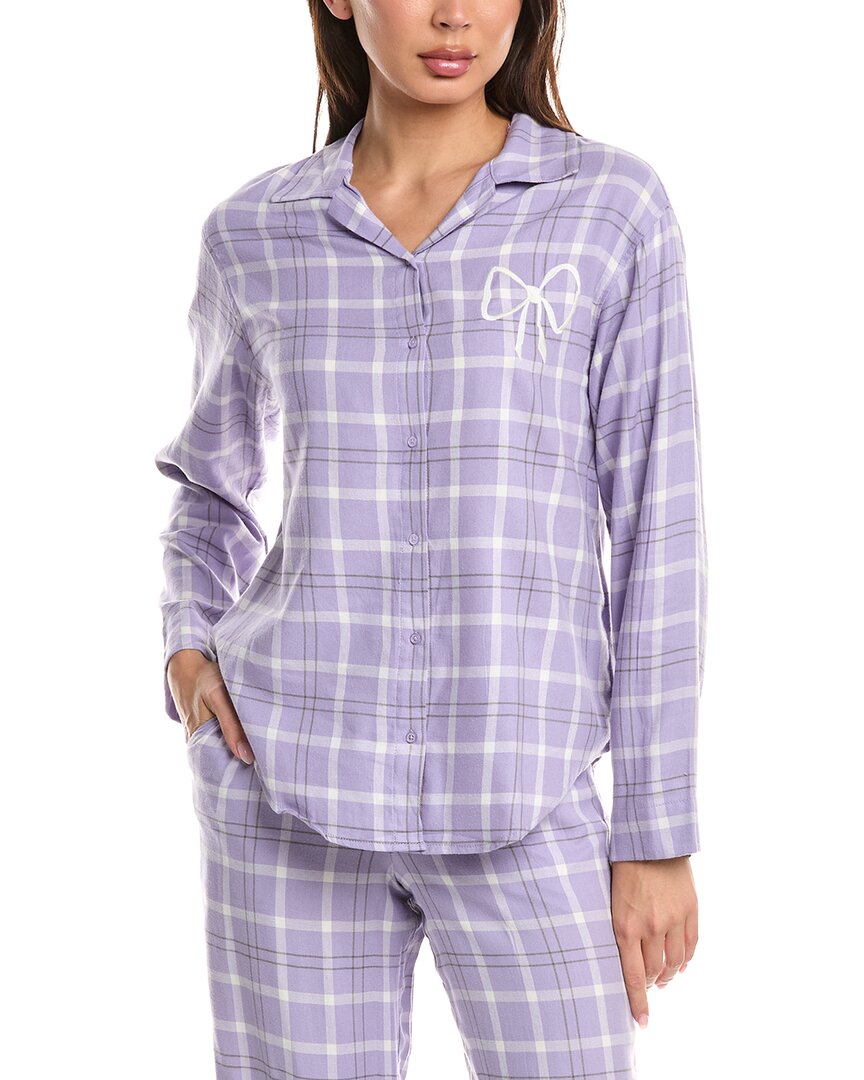 Florence By Mills Flannel Sleep Shirt In Purple