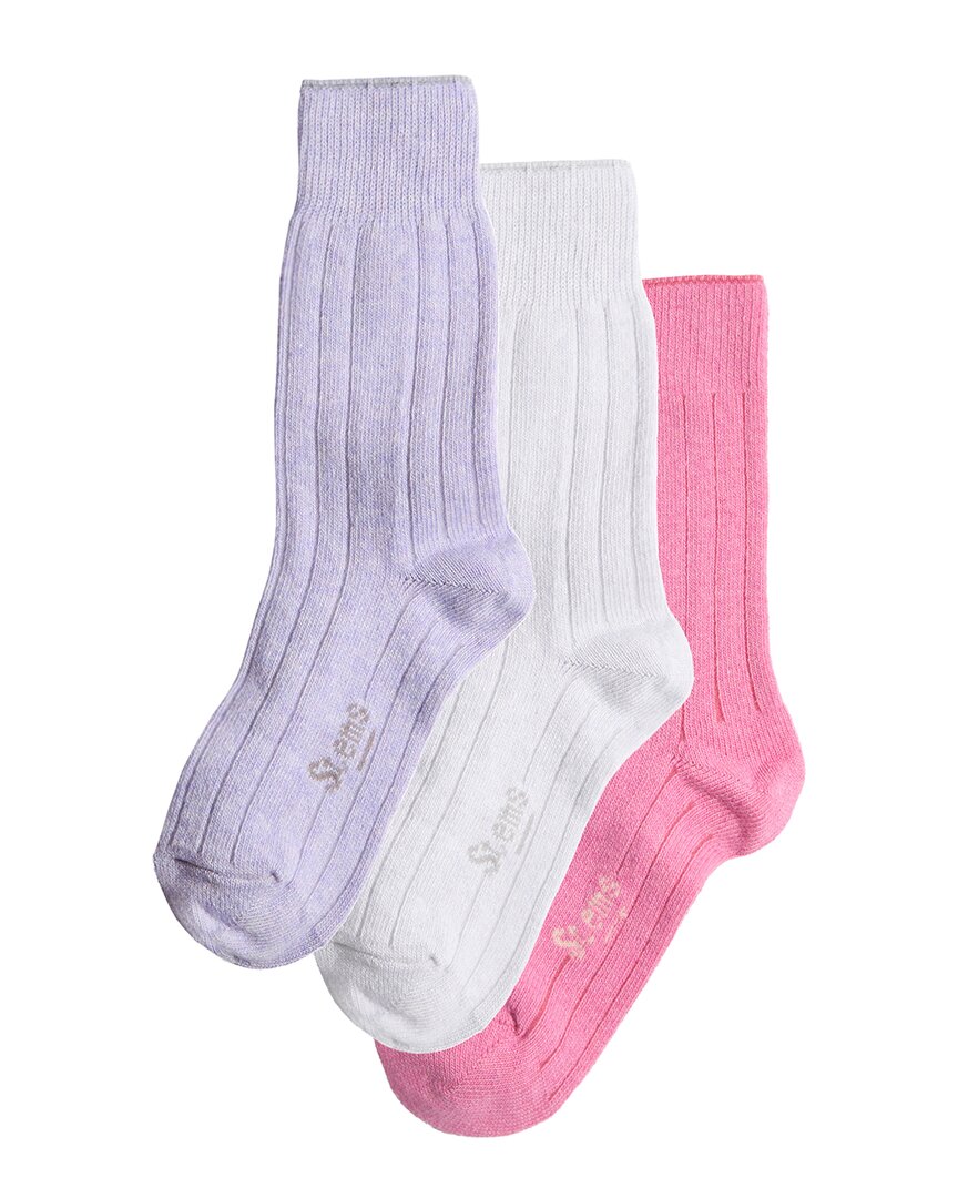 Shop Stems Box Of 3 Lux Cashmere & Wool-blend Sock
