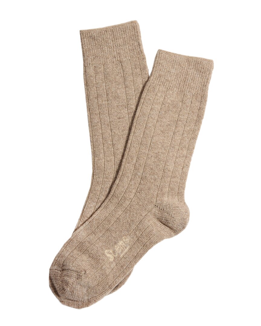 Stems Lux Cashmere & Wool-blend Crew Sock Gift Box In Brown