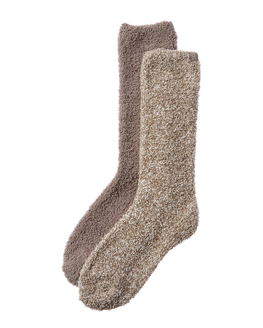 Barefoot Dreams Cozychic 2 Pair Sock Set In Brown