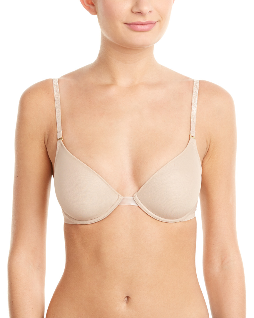Natori Sheer Mesh Convertible Contour Plunge Bra In Neutral