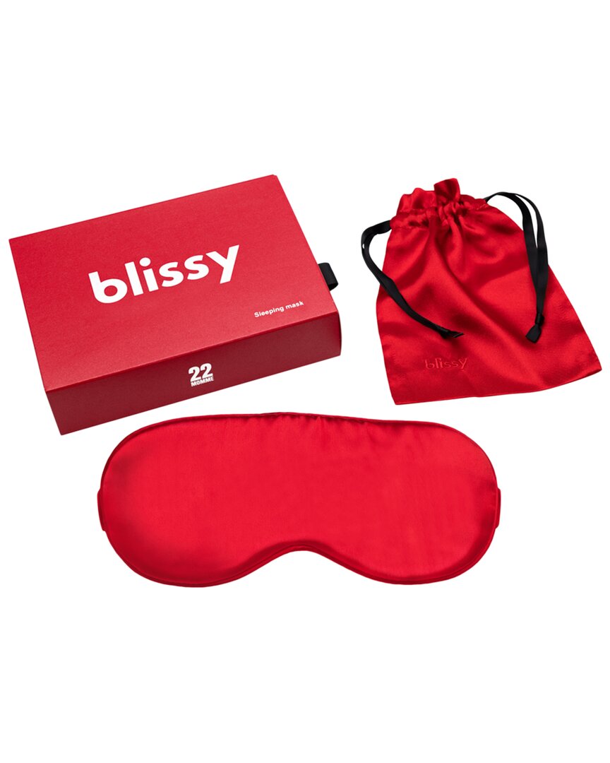 Blissy 100% Mulberry Silk Sleep Mask In Red
