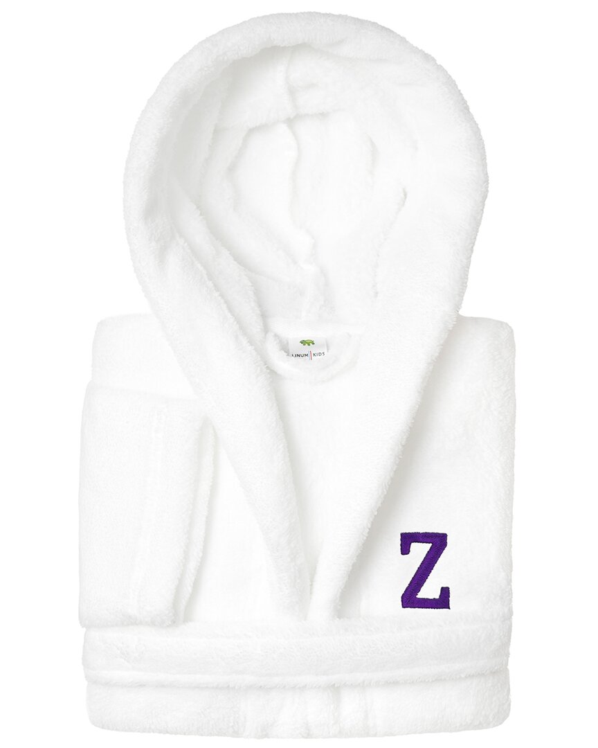 Linum Home Textiles Personalized Linum Kids Large Super Plush Hooded Bathrobe  With Navy Bookman Fon