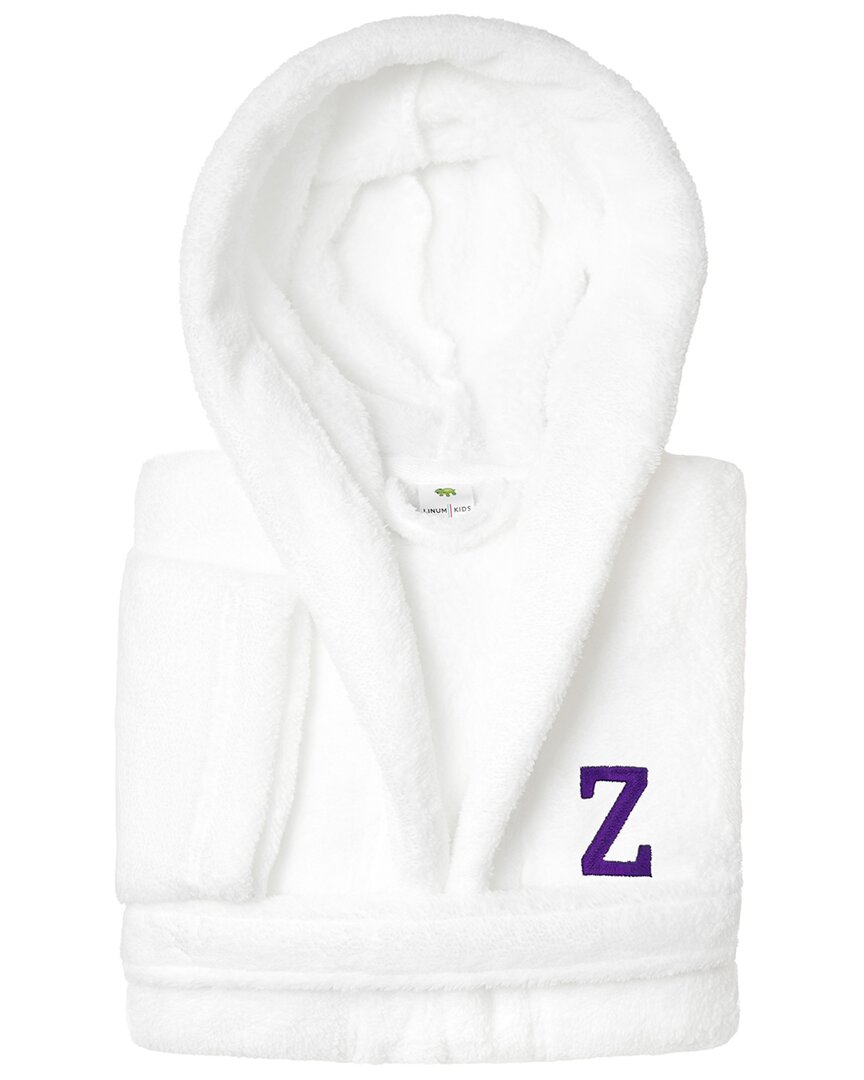 Linum Home Textiles Personalized Linum Kids Large Super Plush Hooded Bathrobe  With Navy Bookman Fon