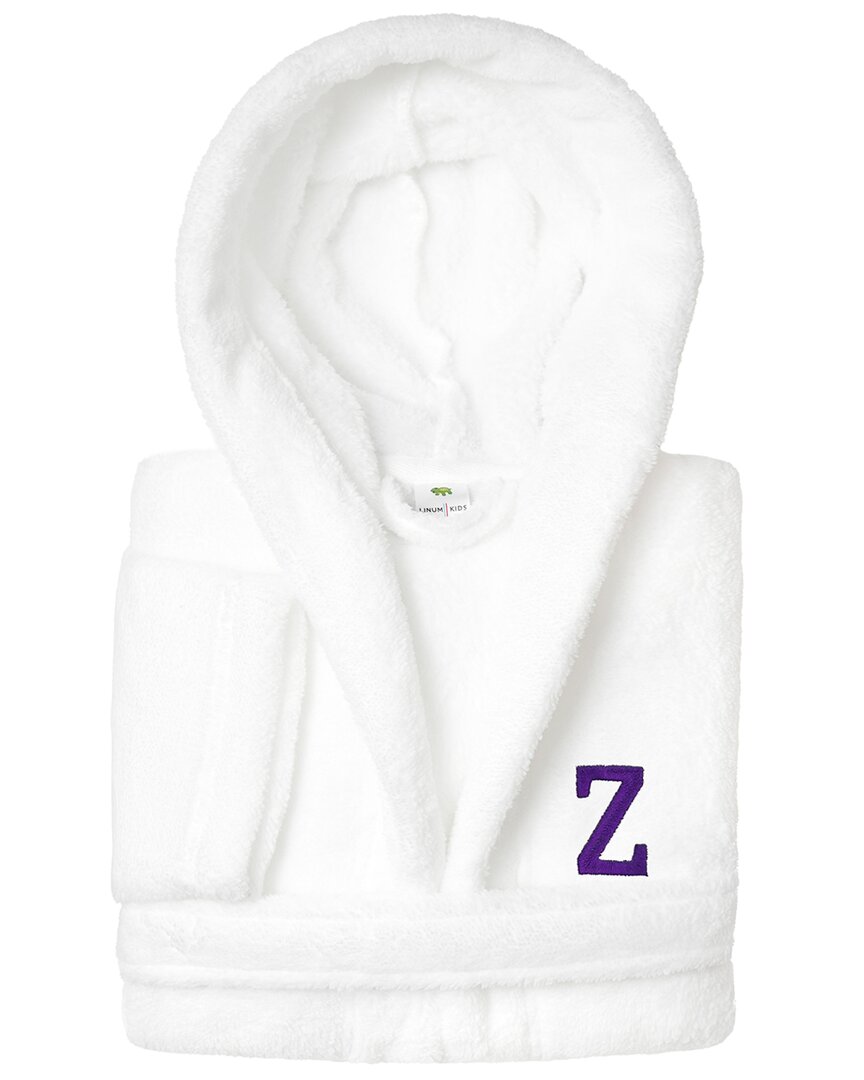 Linum Home Textiles Personalized Linum Kids Large Super Plush Hooded Bathrobe  With Navy Bookman Fon