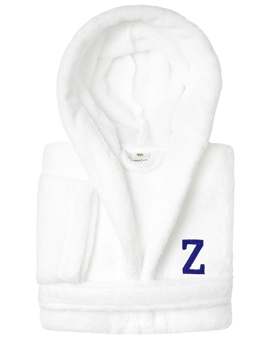 Linum Home Textiles Personalized Linum Kids Large Super Plush Hooded Bathrobe  With Navy Bookman Fon