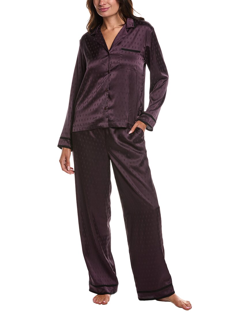 Shop Dkny 2pc Top & Pant Sleep Set In Purple