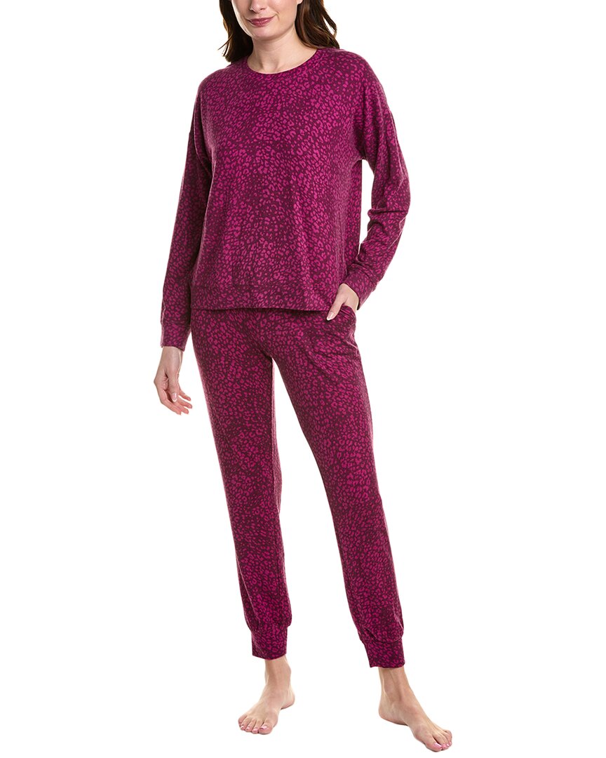 Sanctuary Women's Printed Long-sleeve Jogger Pajama Set In Purple