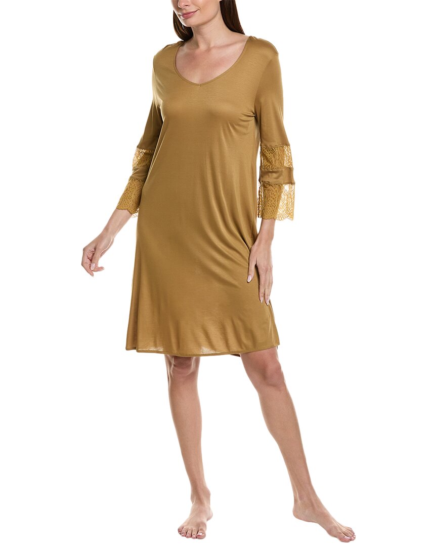 Shop Hanro Nightgown In Gold