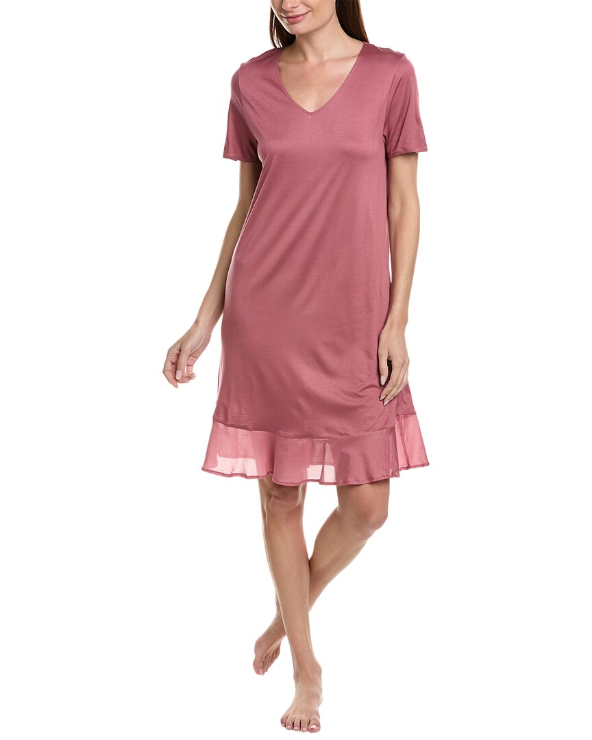 Shop Hanro Silk-blend Nightgown In Pink