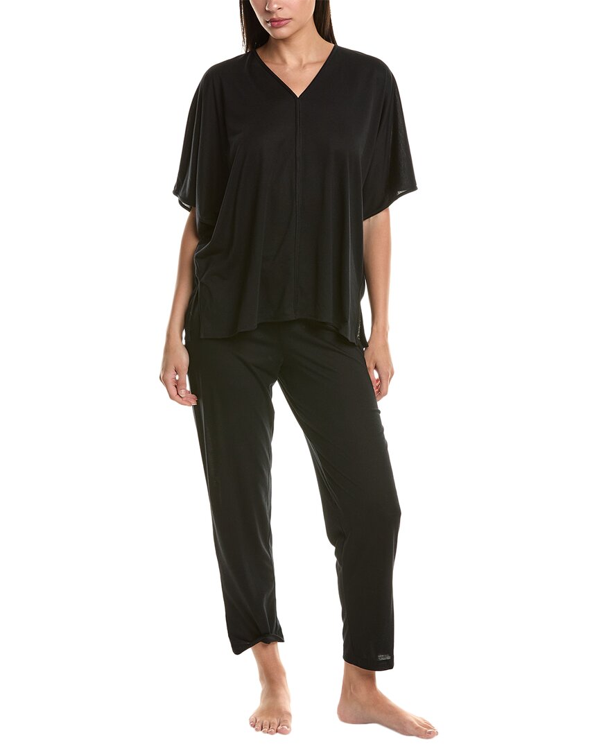 Shop Natori 2pc Pajama Set In Black