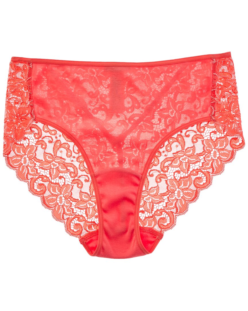 Shop Hanro Lace Back Brief In Pink