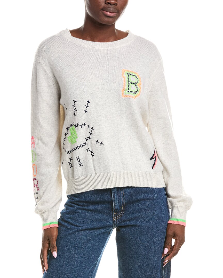 Brodie Cashmere Icon Crew Sweater In Haze In Gray