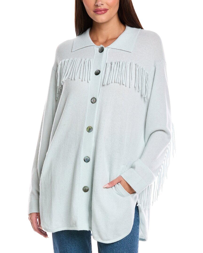 Brodie Cashmere Fringe Imogen Cashmere Jacket In Blue