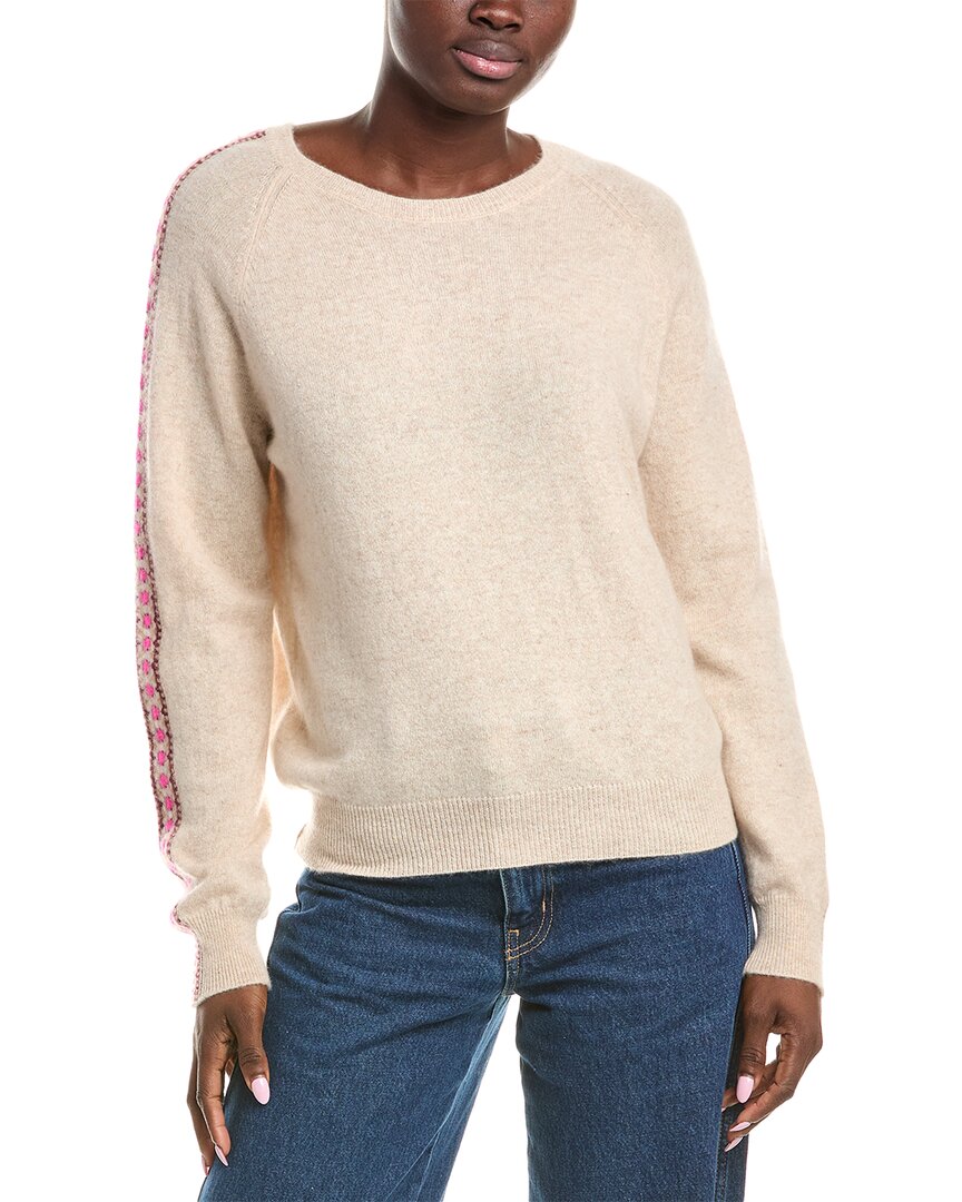 Brodie Cashmere Gemma Geo Cashmere Sweater In Neutral