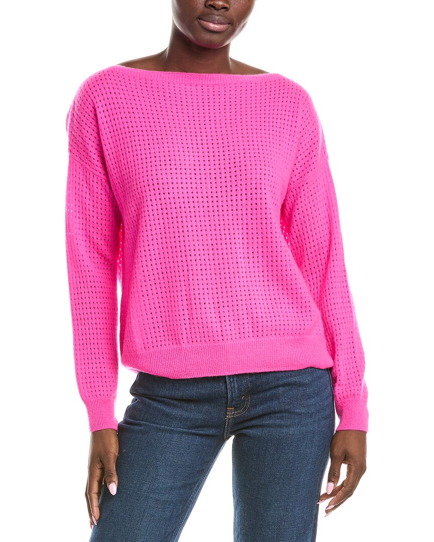 Brodie Cashmere Solana Slash Neck Cashmere Sweater In Pink