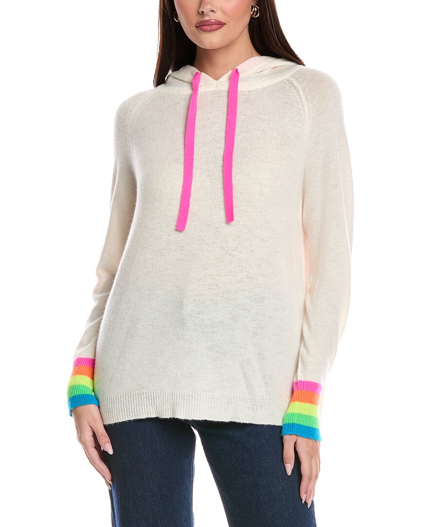 Brodie Cashmere Teach Peace Cashmere Hoodie In White