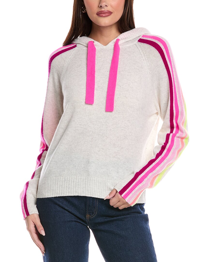 Brodie Cashmere Ramona Rainbow Cashmere Hoodie In Gray