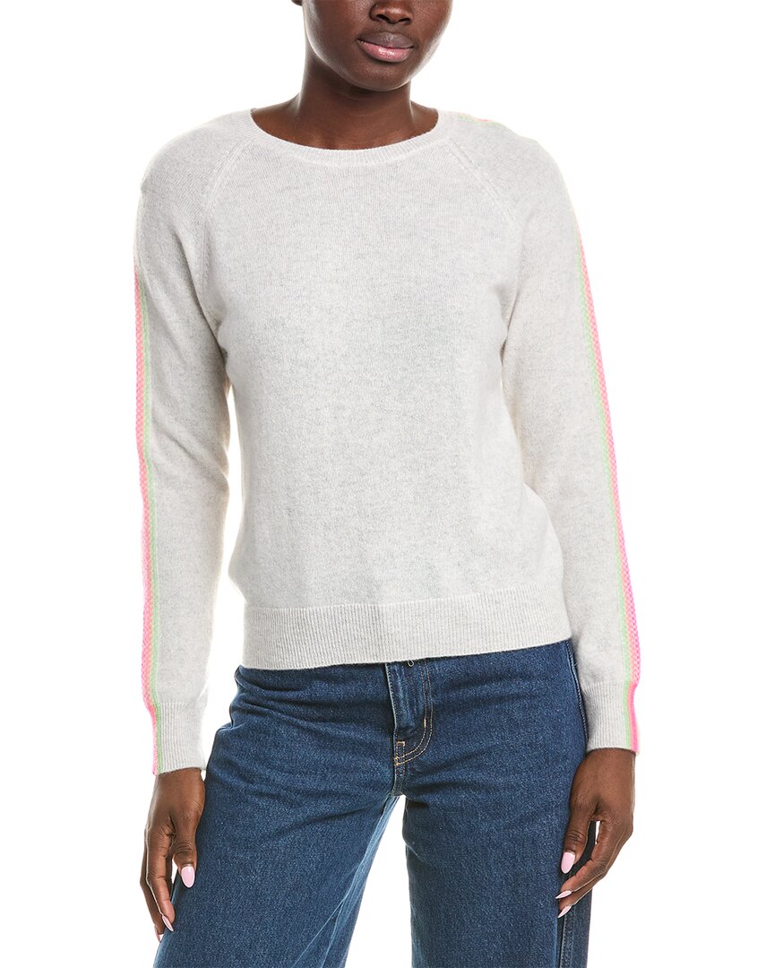 Brodie Cashmere Porcha Stripe Cashmere Sweater In Gray