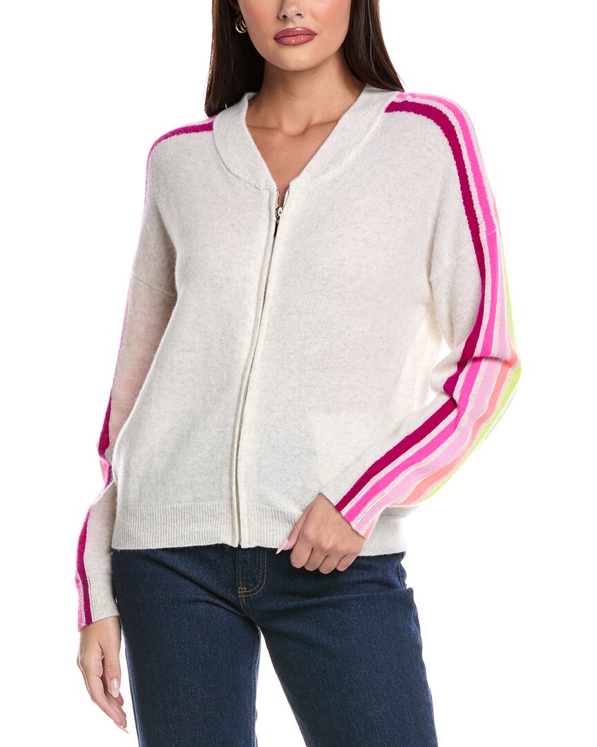 Brodie Cashmere Ramona Rainbow Cashmere Bomber Jacket In Neutral