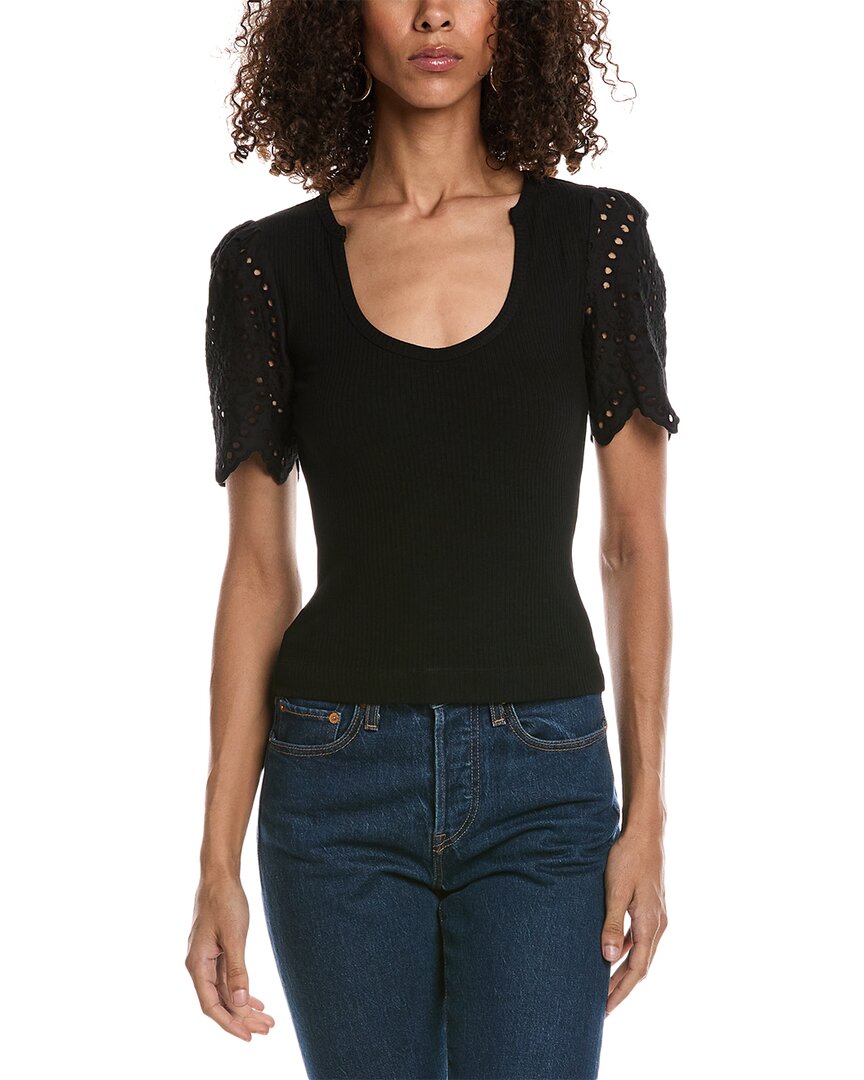 Chrldr Alfee Eyelet Sleeve T-shirt