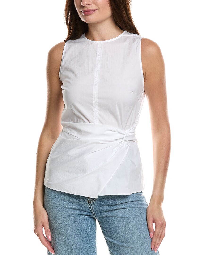 Jason Wu Twist Woven Top In White