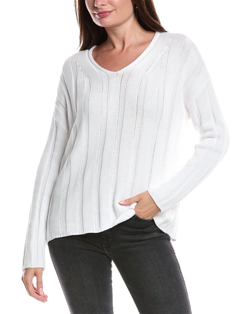 Forte Cashmere Wide Rib Sweater In Red
