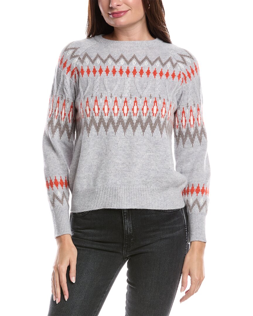Forte Cashmere Slouchy Alpine Cashmere Sweater In Gray