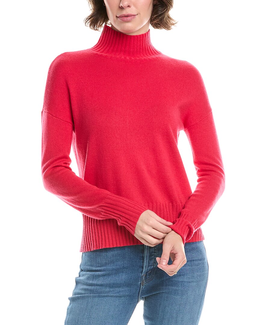 Forte Cashmere Funnel Neck Cashmere Sweater In Red