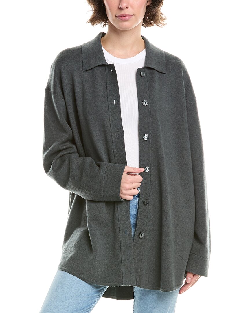 Forte Cashmere Cashmere-blend Shacket In Green