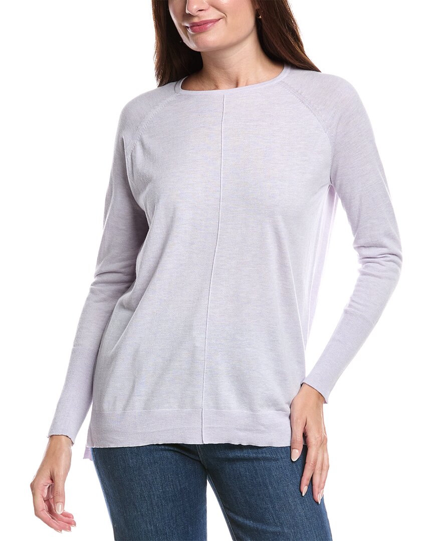 Forte Cashmere Easy High-low Silk & Cashmere-blend Sweater In Gray