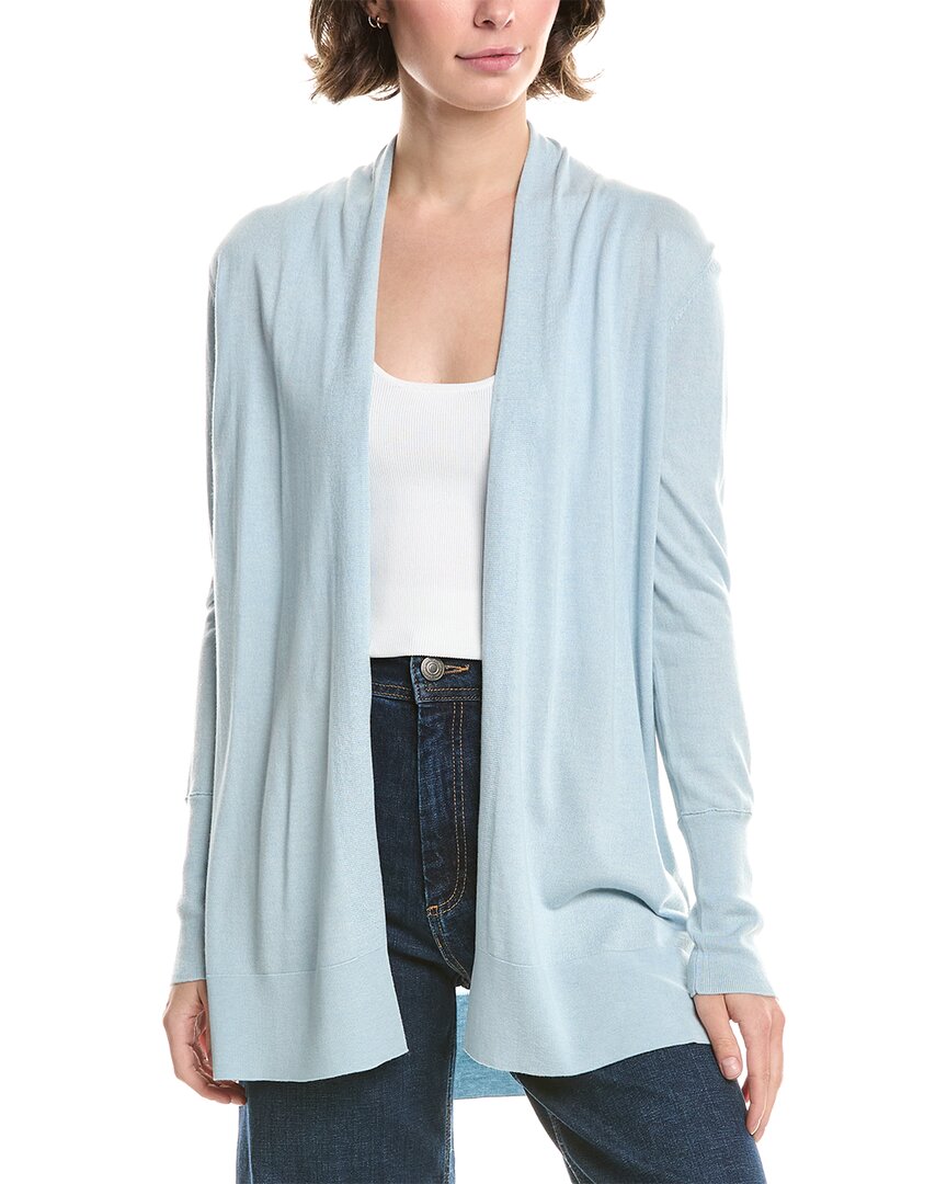 Forte Cashmere Easy Silk & Cashmere-blend Cardigan In Blue