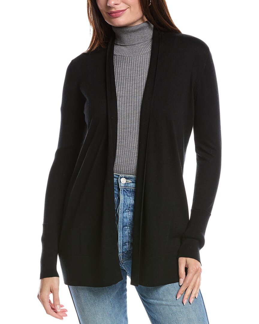 Forte Cashmere Easy Silk & Cashmere-blend Cardigan In Black