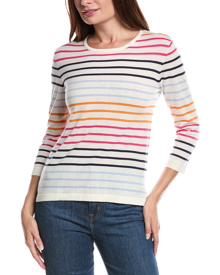 Forte Cashmere Coastal Silk & Cashmere-blend Sweater In Multi