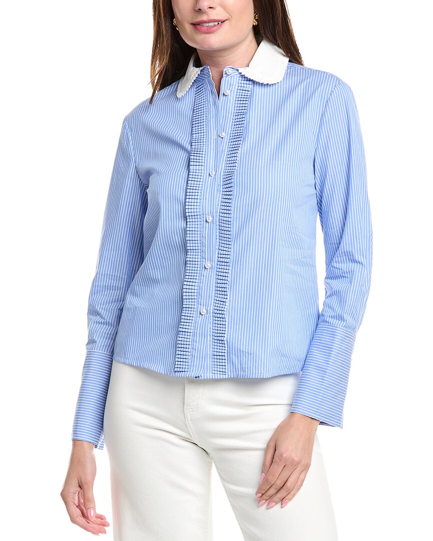 Reveriee Long Sleeve Shirt In Blue