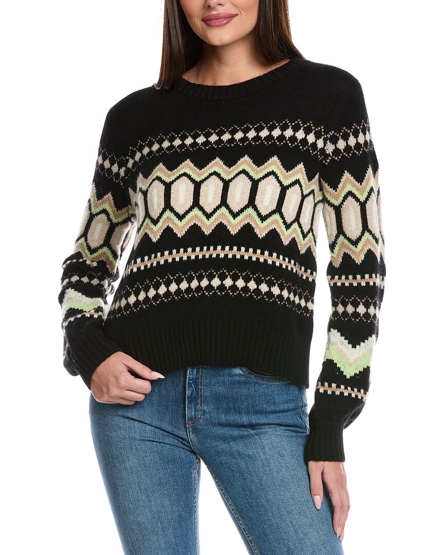 &isla Eden Oversized Fairisle Cashmere Sweater In Black