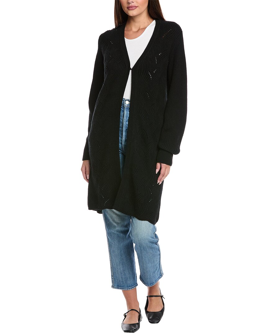 &isla Cosi Plaited Wool & Cashmere-blend Long Cardigan In Black
